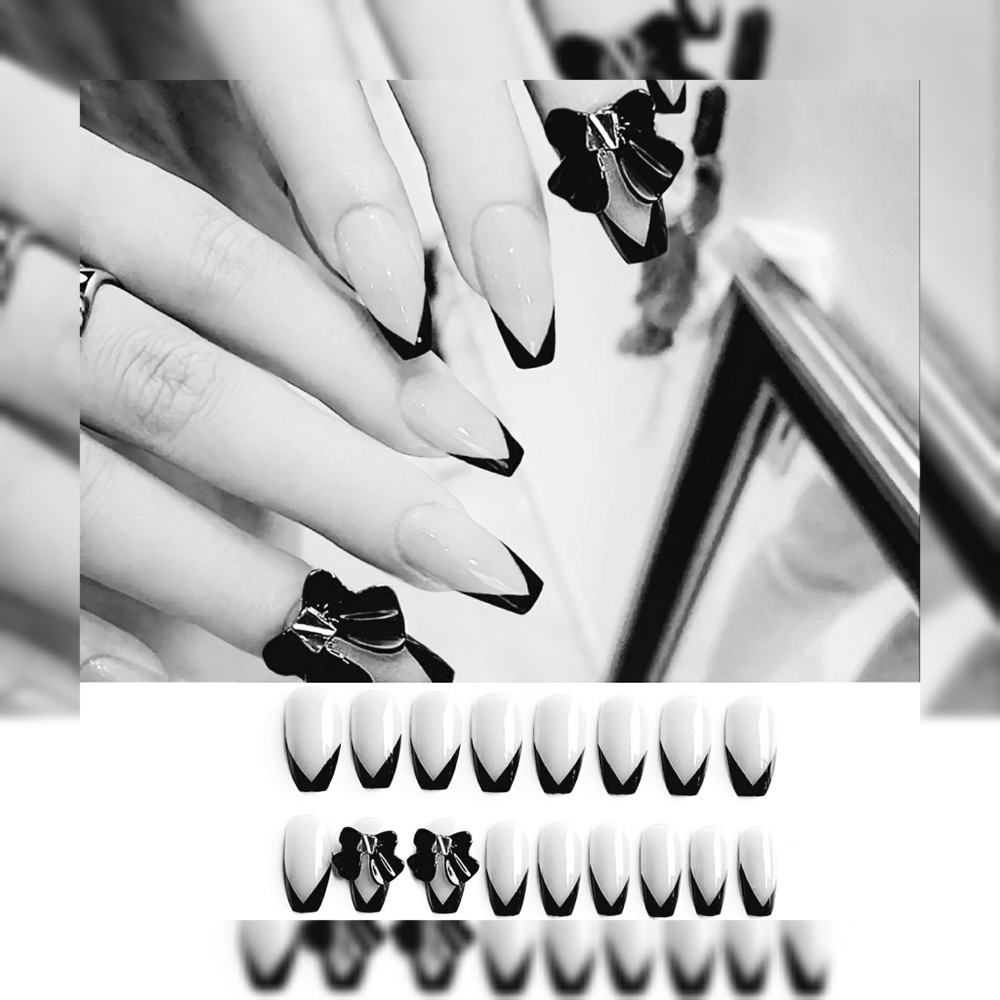 Black Kollection: Nude and Black Press On Nails